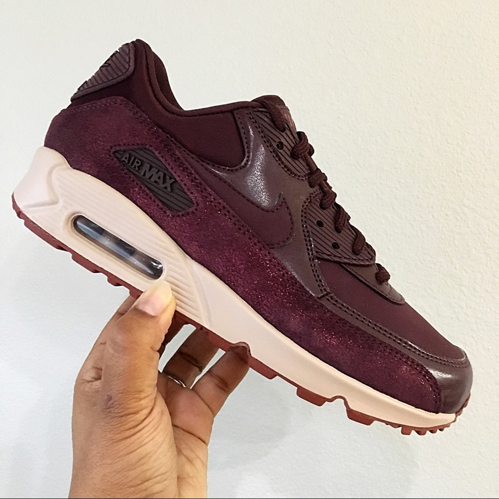 Women’s Nike Air Max 90 PRM Burgundy Crush - Picture 2 of 8